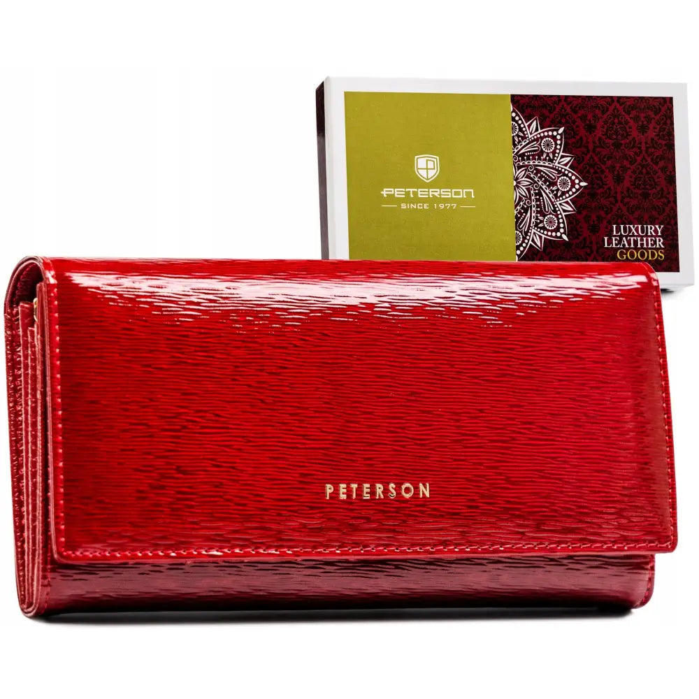 Peterson Stor Dame Lommebok i Lær Moderne Antityveri Rfid