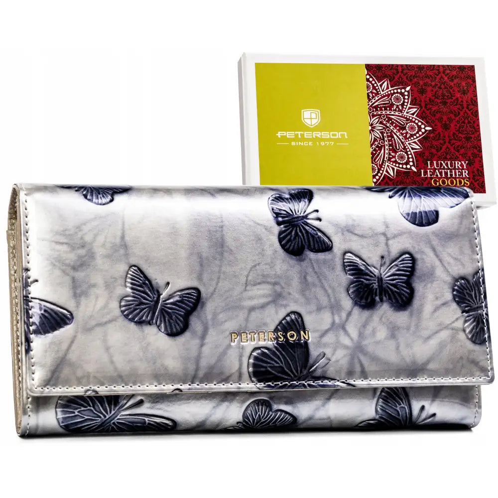 Peterson Stor Skinn Lommebok for Damer med Rfid-beskyttelse