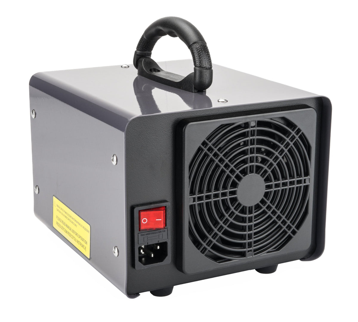 Powermat ozongenerator fotografert forfra på nøytral bakgrunn