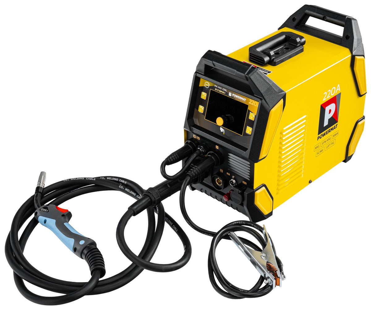 Sveiseapparat Powermat 220A inverter for MIG/MAG, MMA, TIG og plasmaskjæring