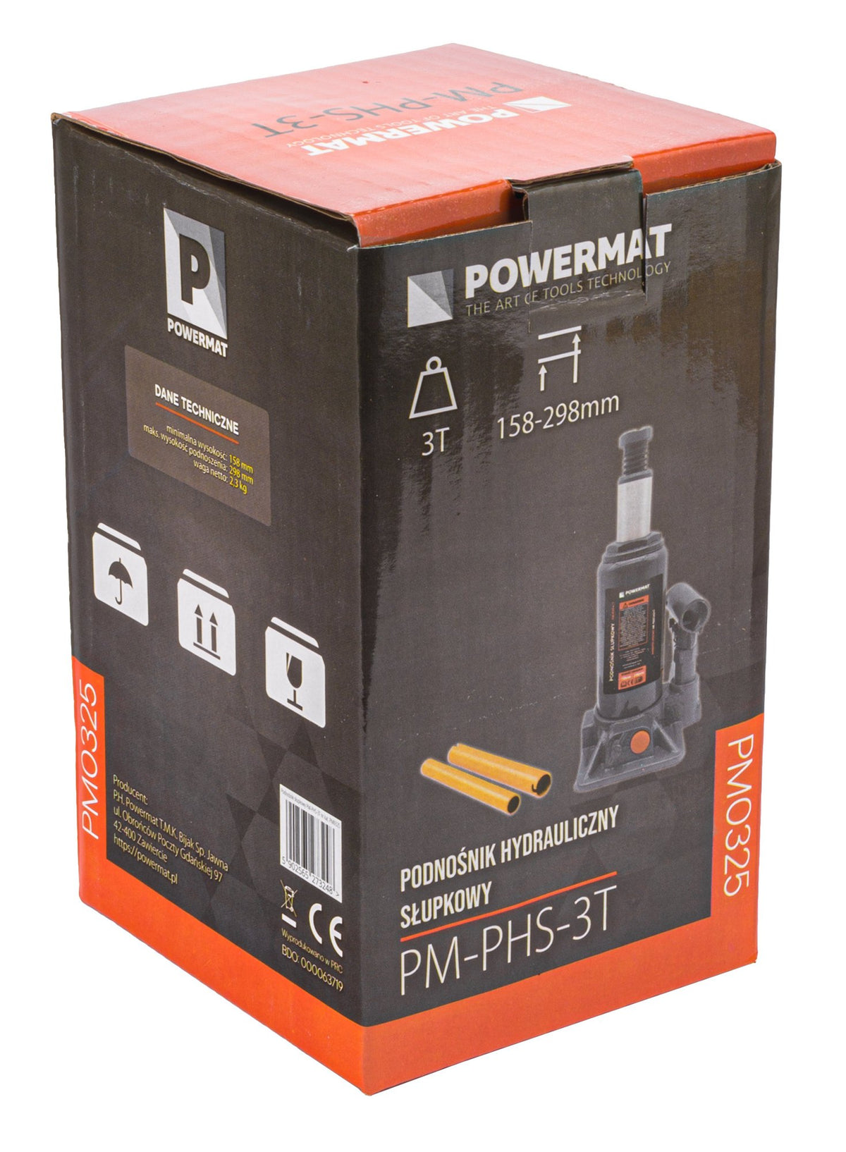 Powermat PM-PHS-3T hydraulisk flaskejekk 3 tonn