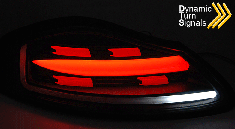 Baklykter Porsche Boxster 986 96–04 svart/rød LED BAR – LDPO42