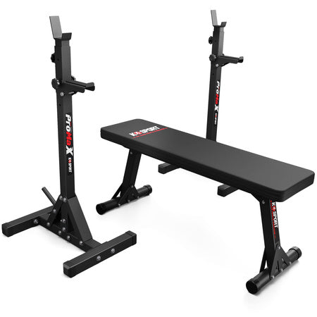 K-SPORT KSH076 benkpress-sett med sammenleggbar benk