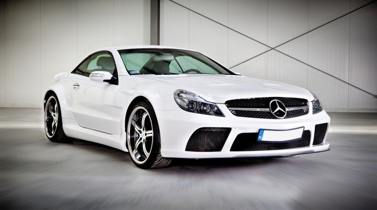 Bodykit i AMG Black Series-stil for Mercedes SL R230, frontal visning