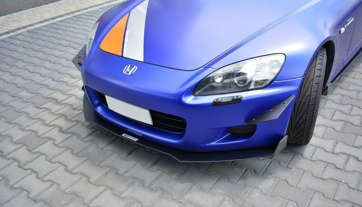 Canards til Honda S2000 AP1 fra Maxton Design i sort ABS-plast, sett forfra