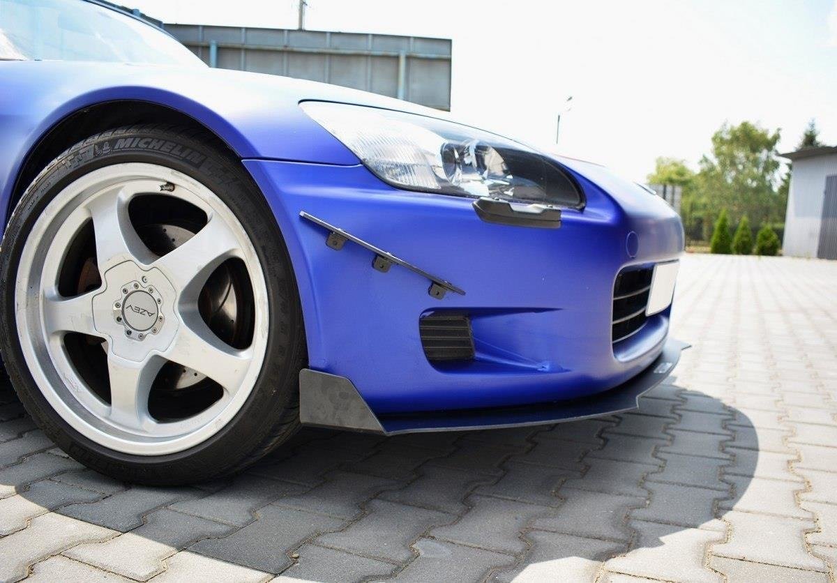 Frontfanger-vinger til Honda S2000 montert på støtfanger, skrå vinkel