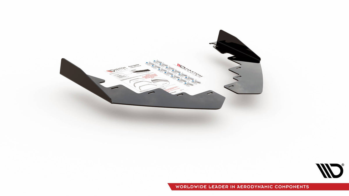 ABS-flaps for VW Polo GTI Mk6 front splitter sett ovenfra
