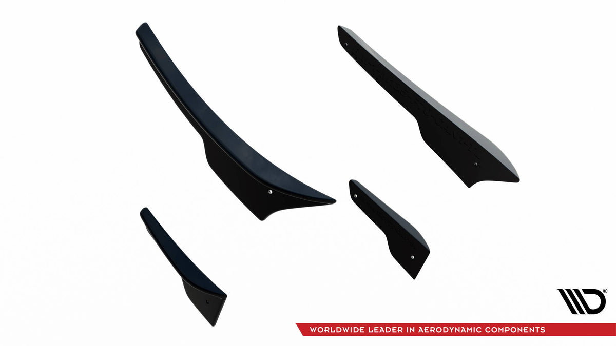 Canards RS i ubehandlet svart ABS-plast for BMW F70 frontfanger