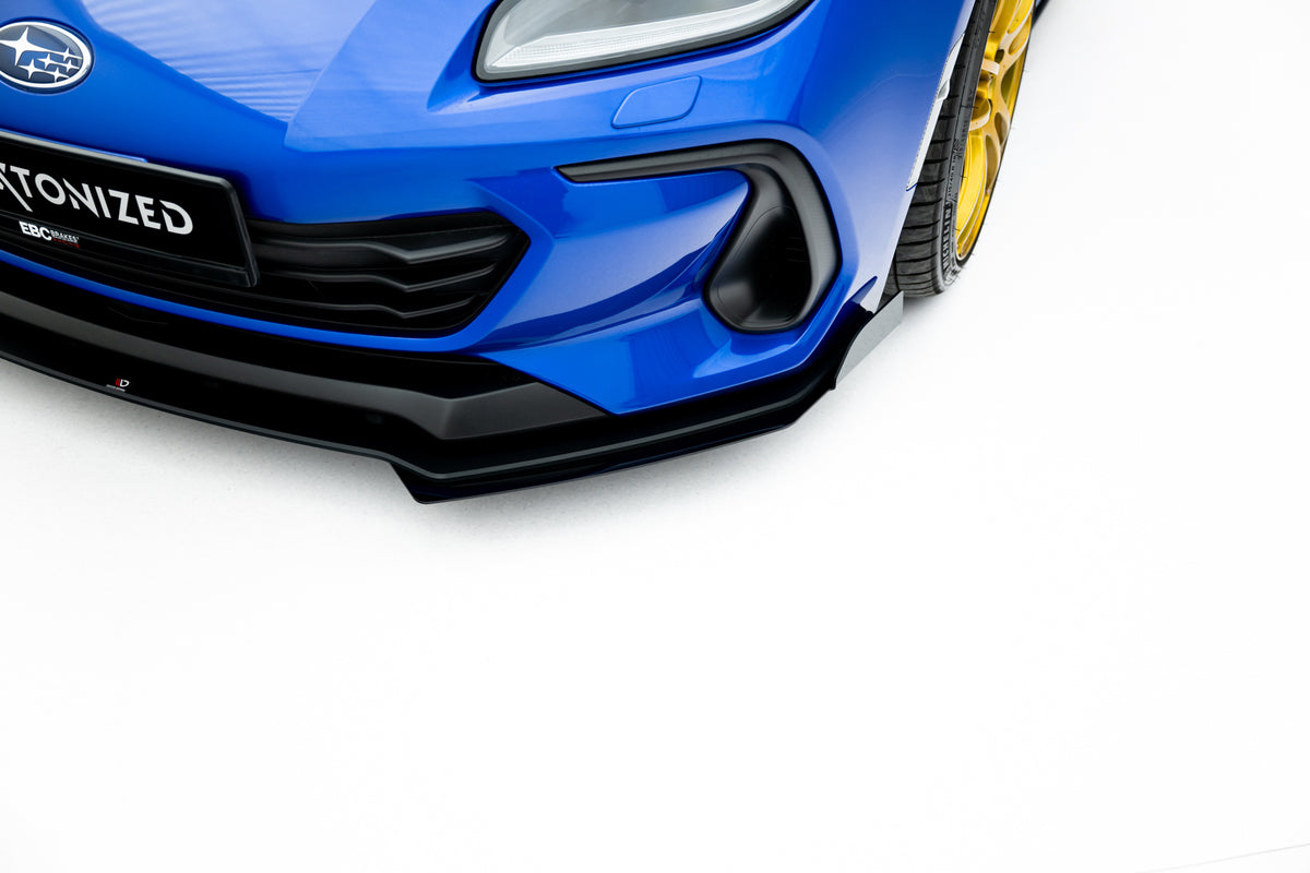 Frontfanger canards til Subaru BRZ Mk2 i blank svart sett ovenfra
