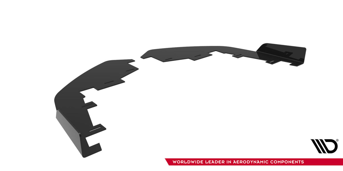CNC-frest frontfanger canards til Lancer Evo X, sidevinkel som viser 10 mm tykkelse