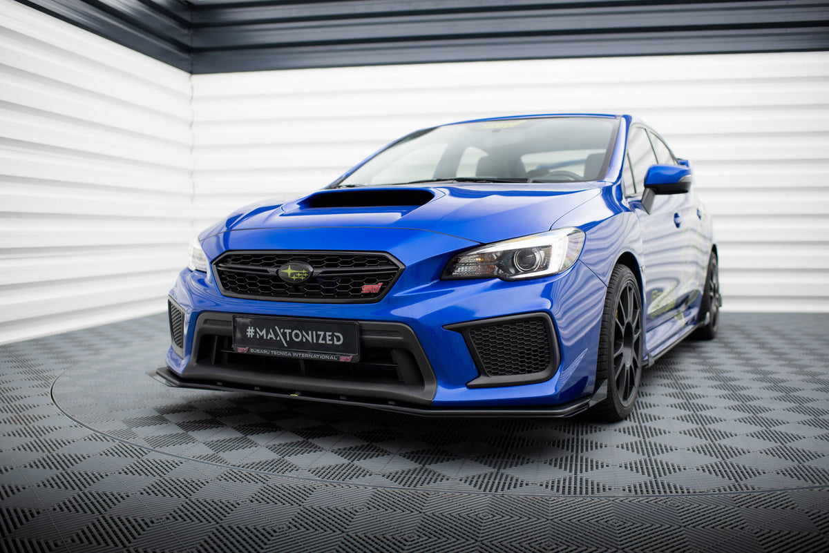 Nærbilde av frontfanger-vinger i 10 mm ABS-plast for Subaru WRX STI Facelift