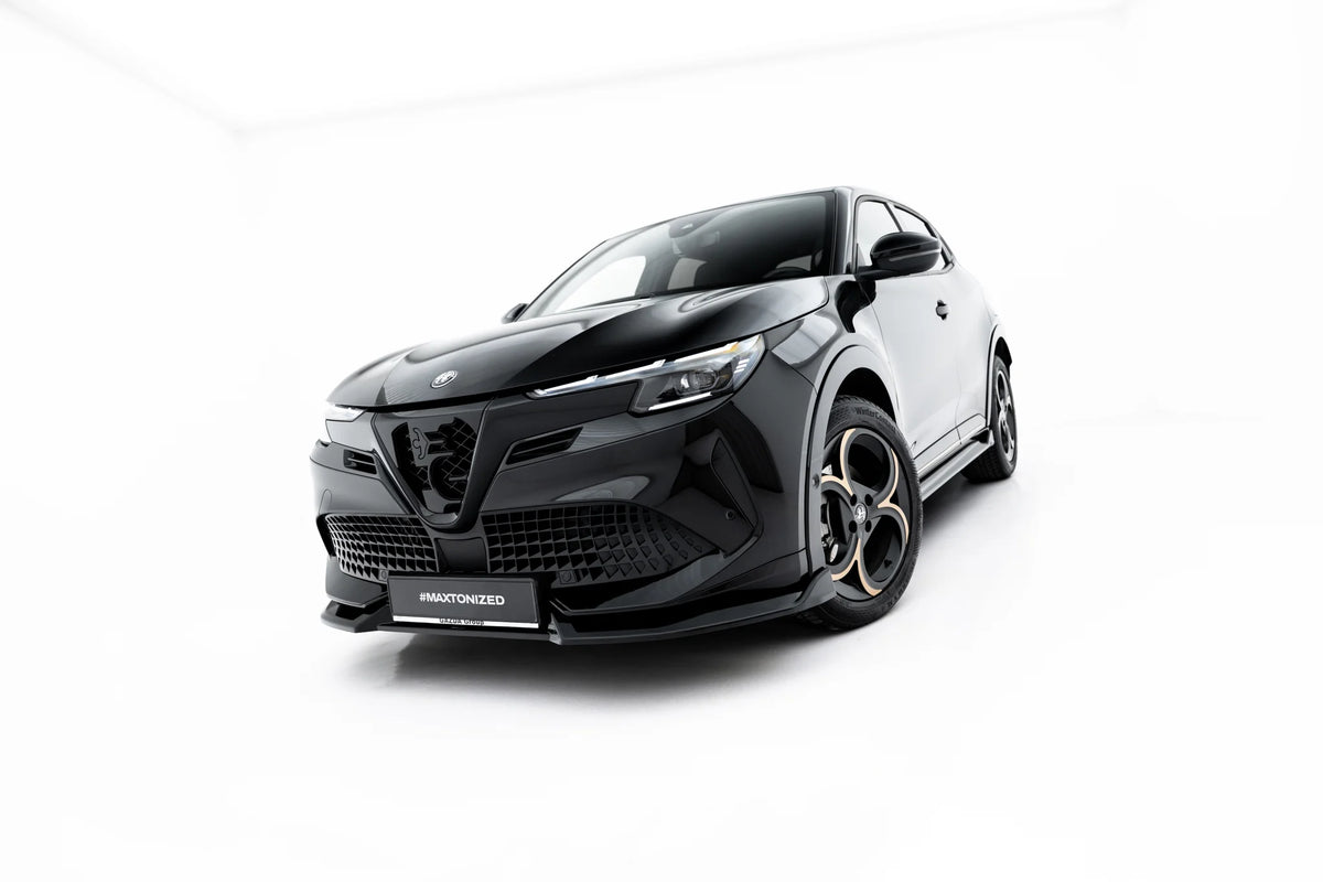 Frontsplitter til Alfa Romeo Junior Mk1 i blank sort ABS-plast