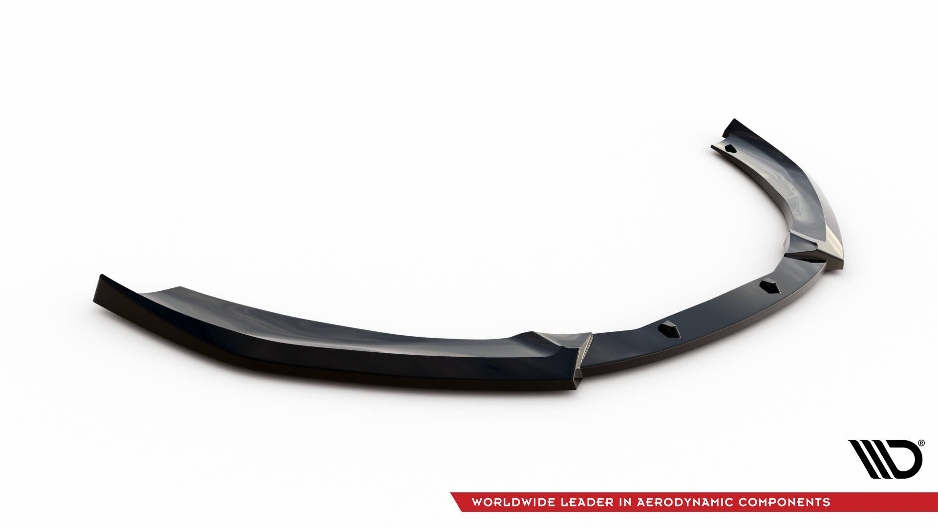 Front splitter Audi A7 RS7 Look C7 i sort blank plast med markerte vinkler og synlige monteringspunkter.