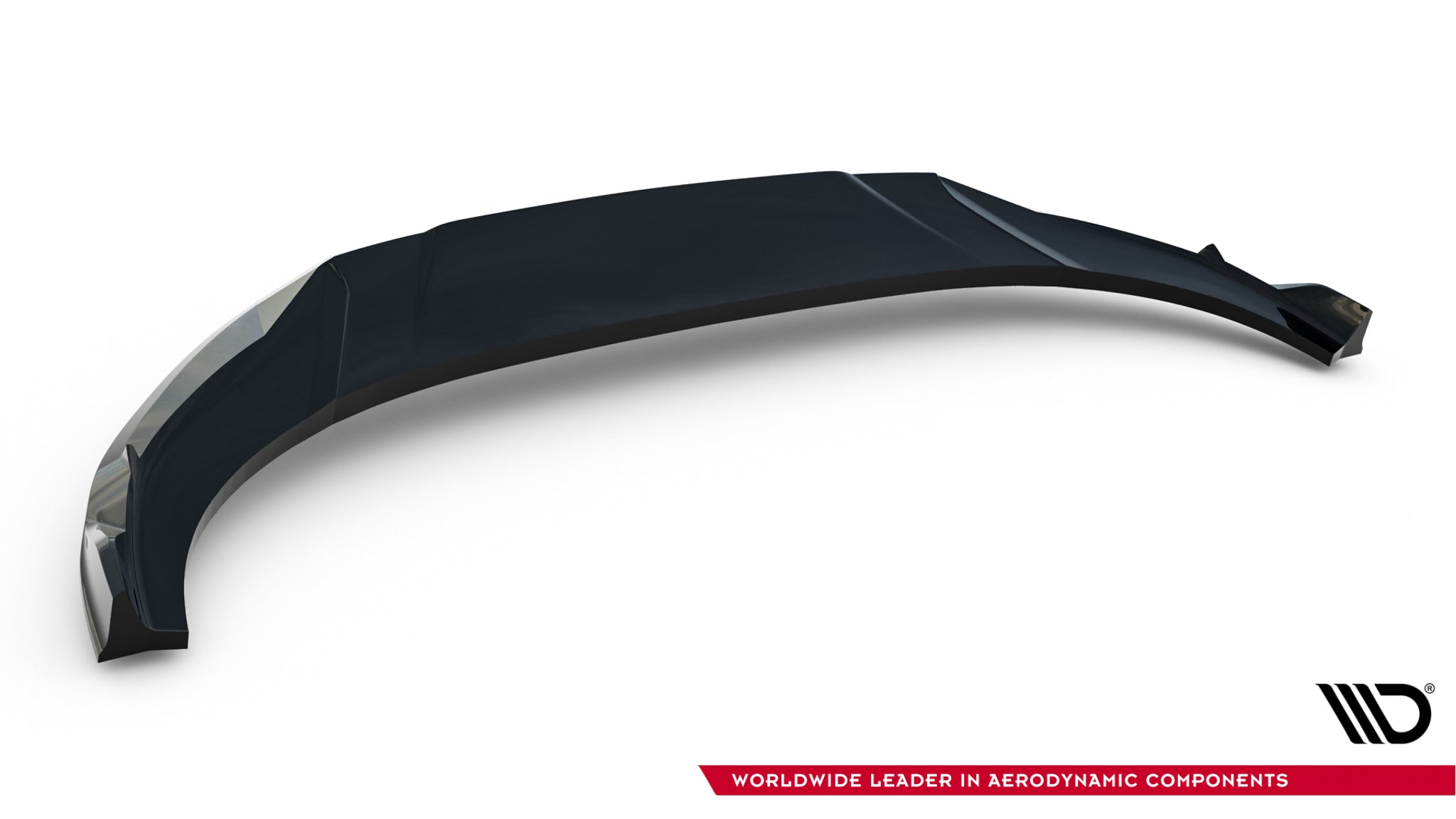 Frontspoiler Audi RSQ8 MK1 Facelift vist skrått ovenfra med sort linjestruktur mot hvit bakgrunn.