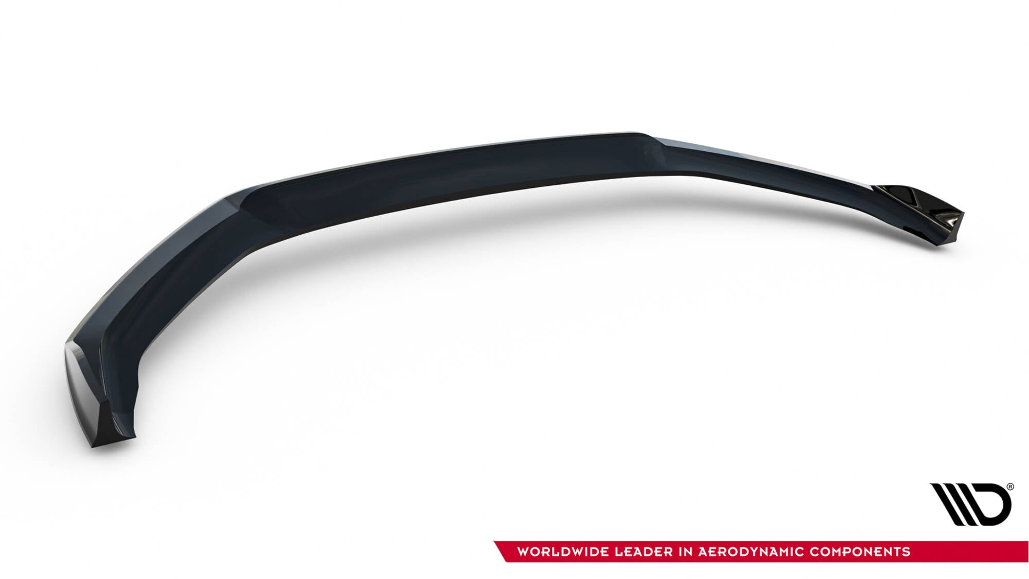 Front splitter til Audi S5/A5 S-Line Coupe/Sportback F5 i sort høyglans med aerodynamiske kanter.