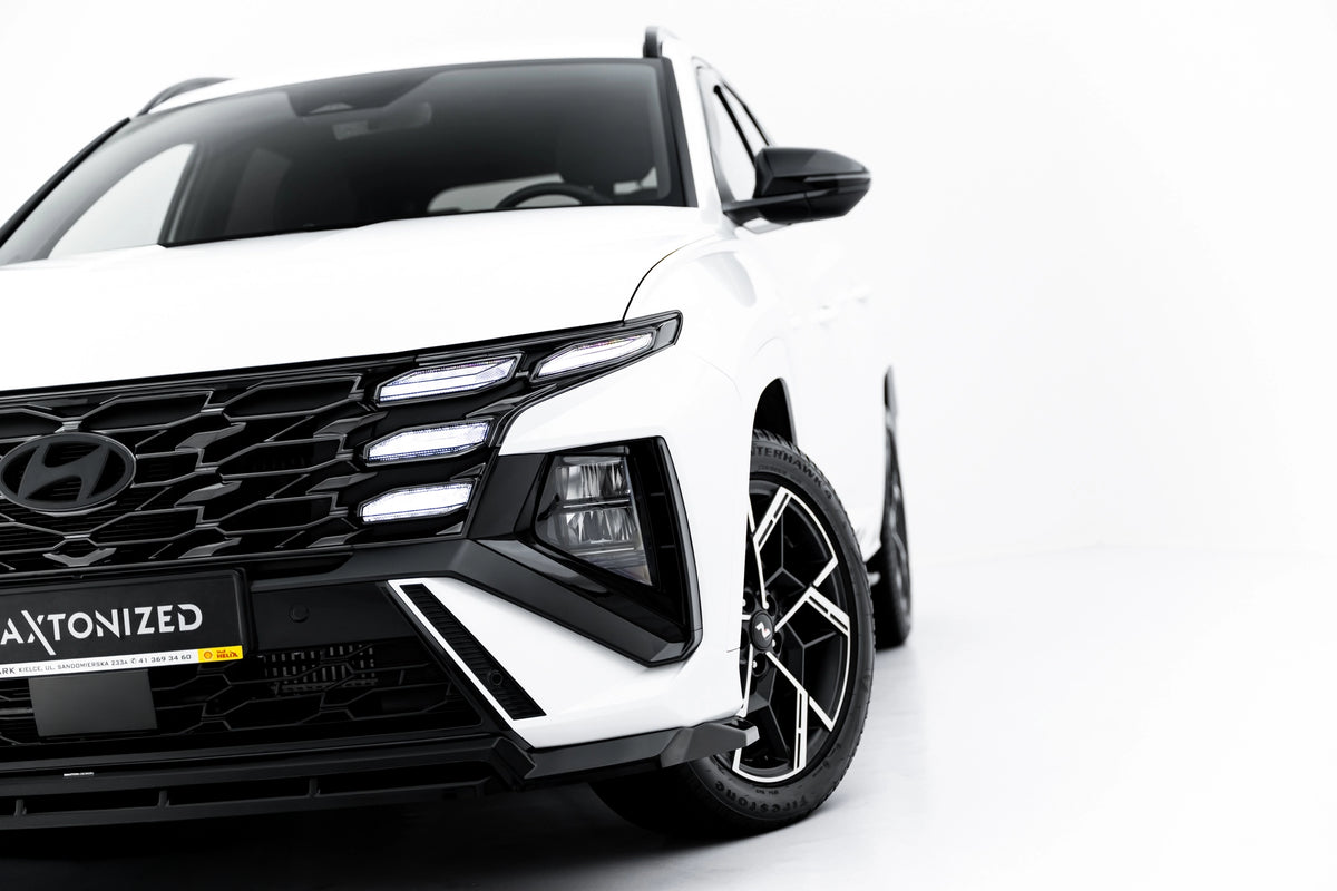 Gloss Black frontsplitter til Hyundai Tucson N-Line Mk4 Facelift
