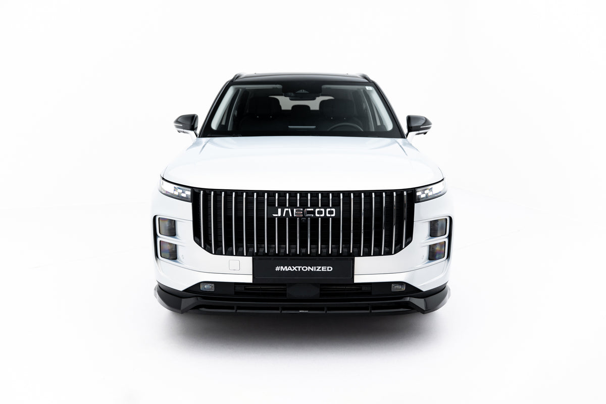 Nærbilde av frontsplitter for Jaecoo 7 Mk1 i Gloss Black ABS