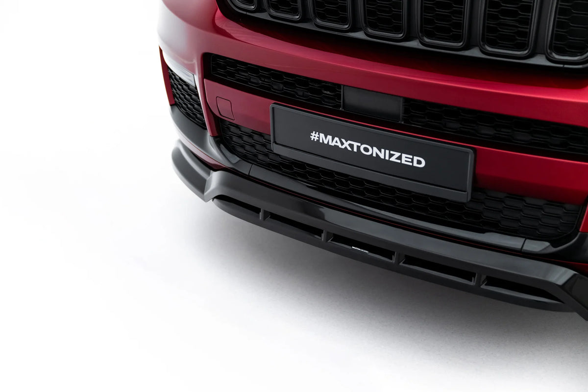 Detaljbilde av Gloss Black frontsplitter til Jeep Grand Cherokee L Mk5