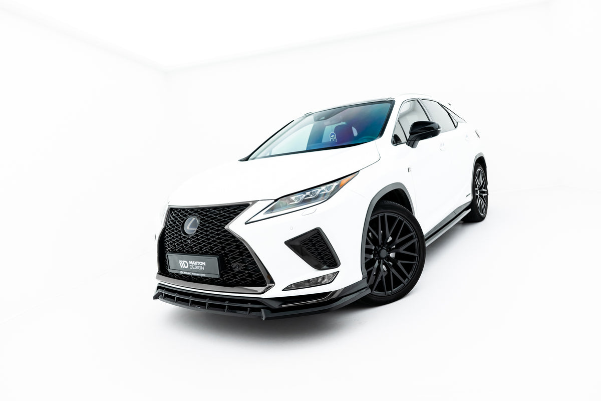 Frontsplitter til Lexus RX F-Sport Mk4 Facelift i blank sort ABS-plast