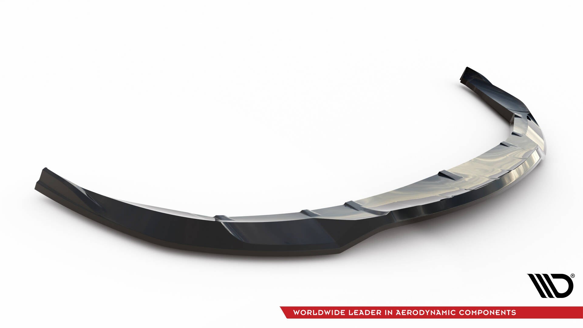 Front splitter til Porsche Taycan Cross Turismo 4S i sort, glanset hardplast med markerte vinkler.