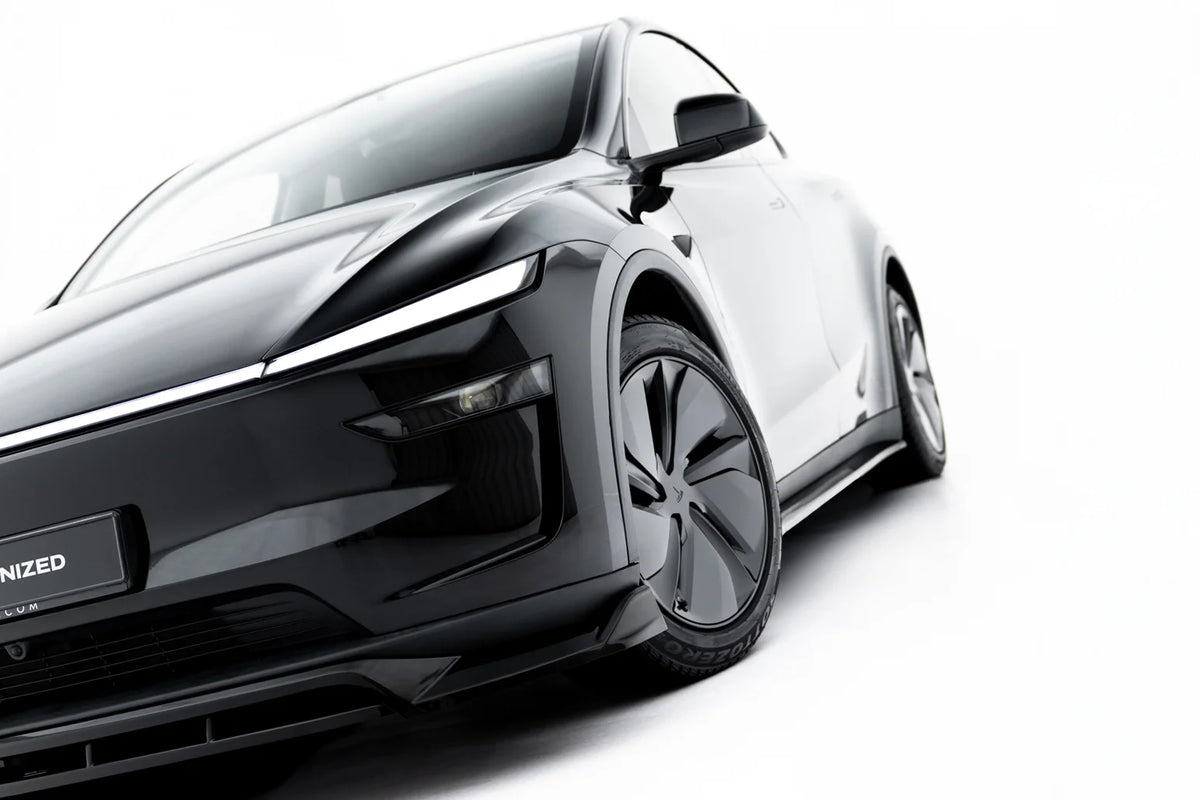 Detaljbilde av ABS frontsplitter for Tesla Model Y Premium Facelift