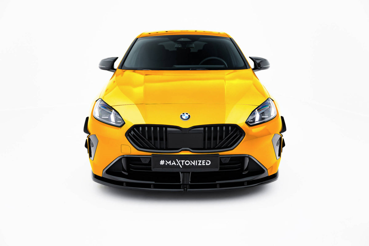 Nærbilde av frontsplitter til BMW 1 M-Pack F70 fra Maxton Design