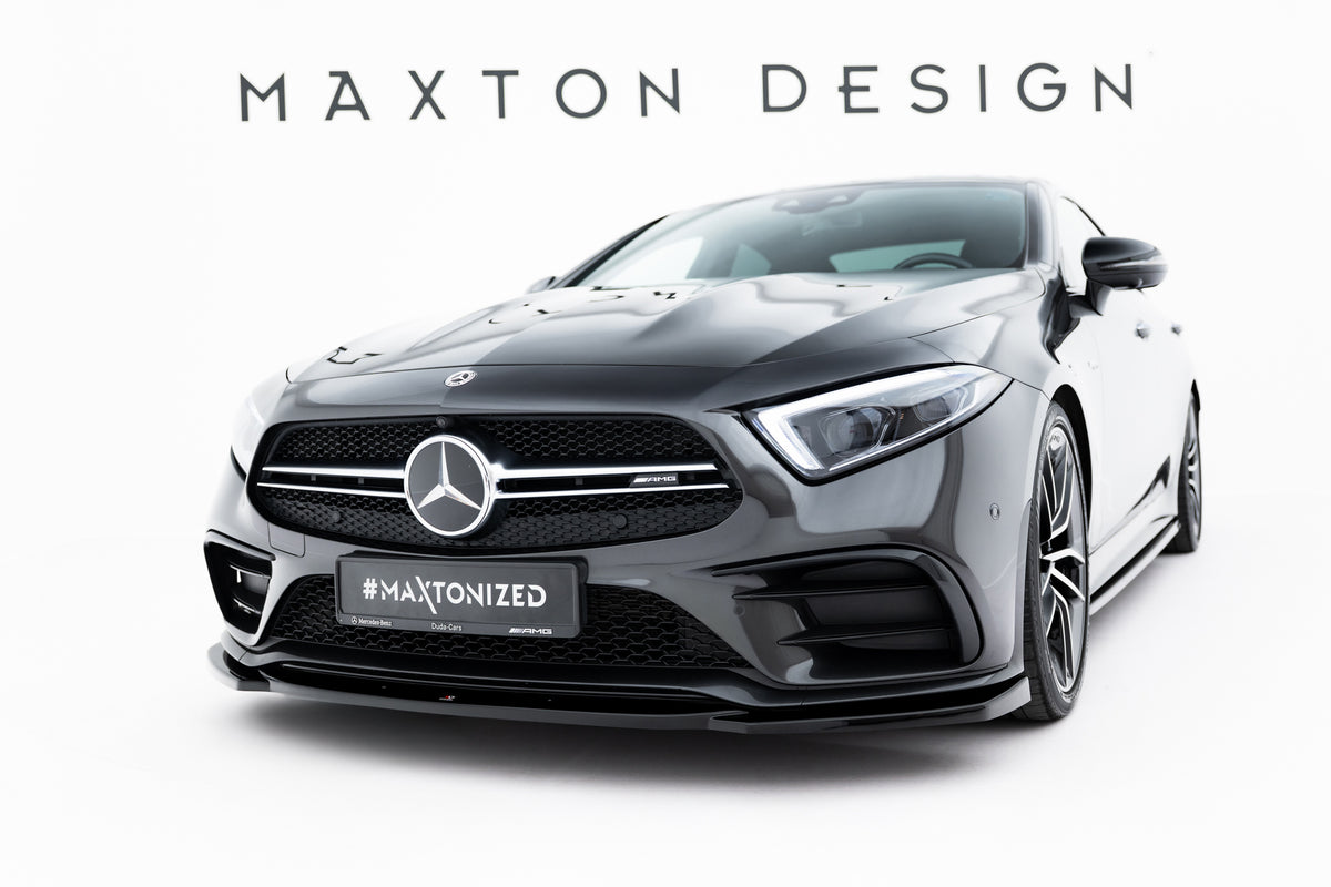 Frontsplitter V.1 til Mercedes-AMG CLS 53 C257 i blank sort ABS