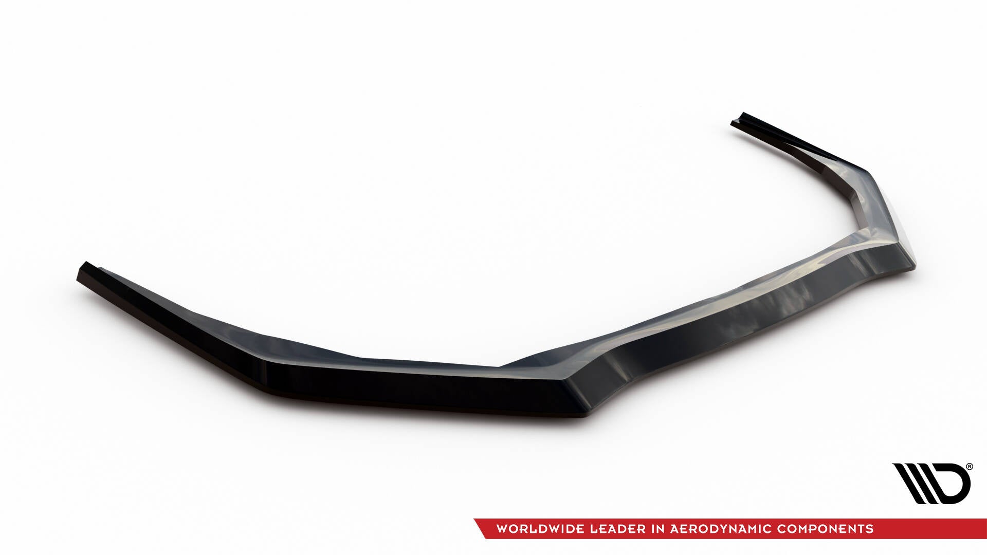 Front splitter til Subaru WRX Sti MK1 Facelift V.1 i svart glanset plast med kantet design.