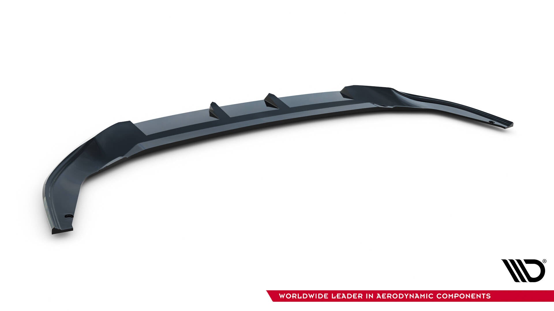 Front lip VW Golf GTI Clubsport MK8 Facelift V.1 i svart glanset plast med aerodynamiske former.