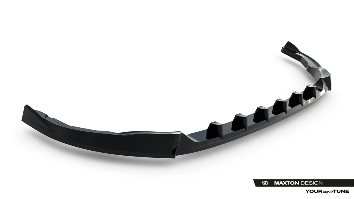 Blank sort frontsplitter på fronten av Volkswagen Transporter T7