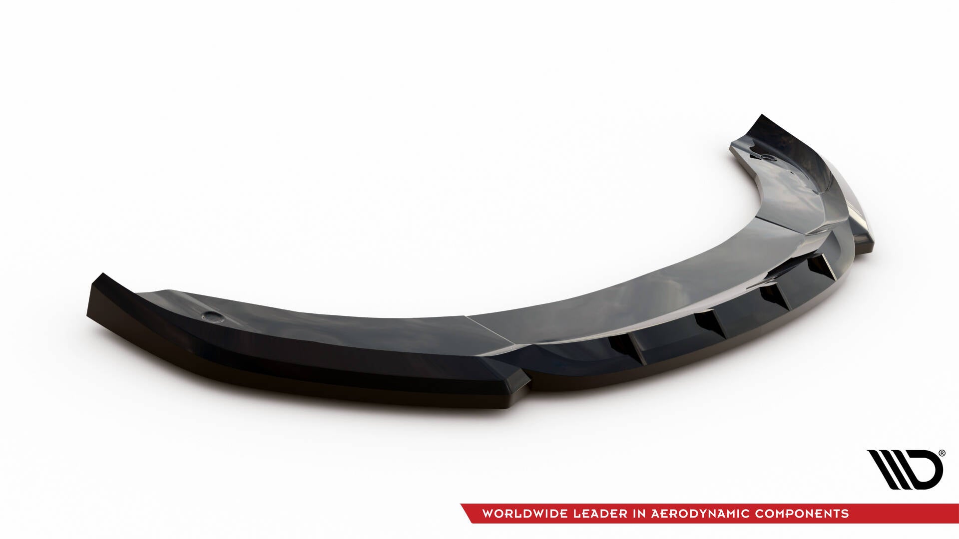 Front splitter Alfa Romeo Tonale MK1 V.2 sett ovenfra med glanset sort finish og aerodynamiske detaljer.