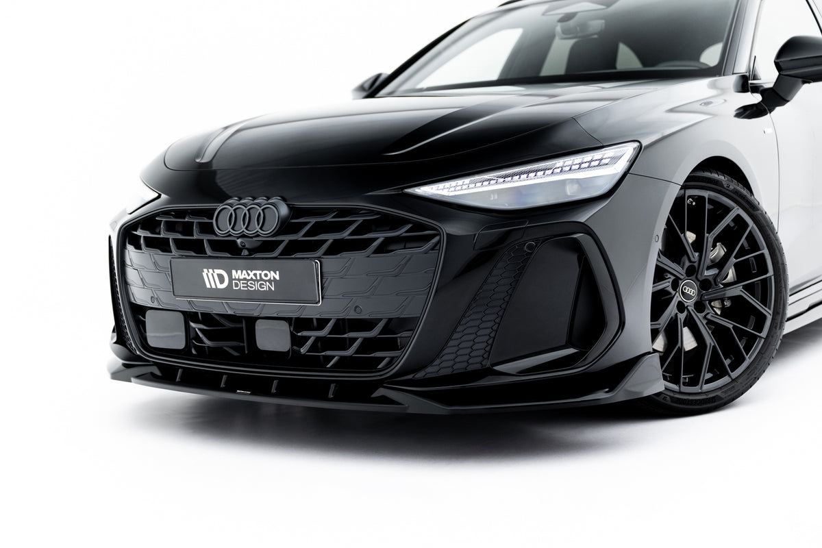 Frontsplitter V.2 til Audi A6 S-Line C9 i blank sort ABS-plast