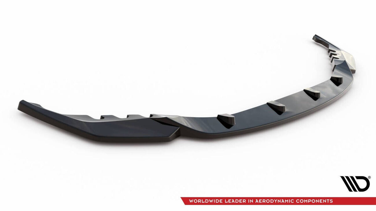 Nærbilde av UV-bestandig Gloss Black-overflate på frontsplitter BMW M3