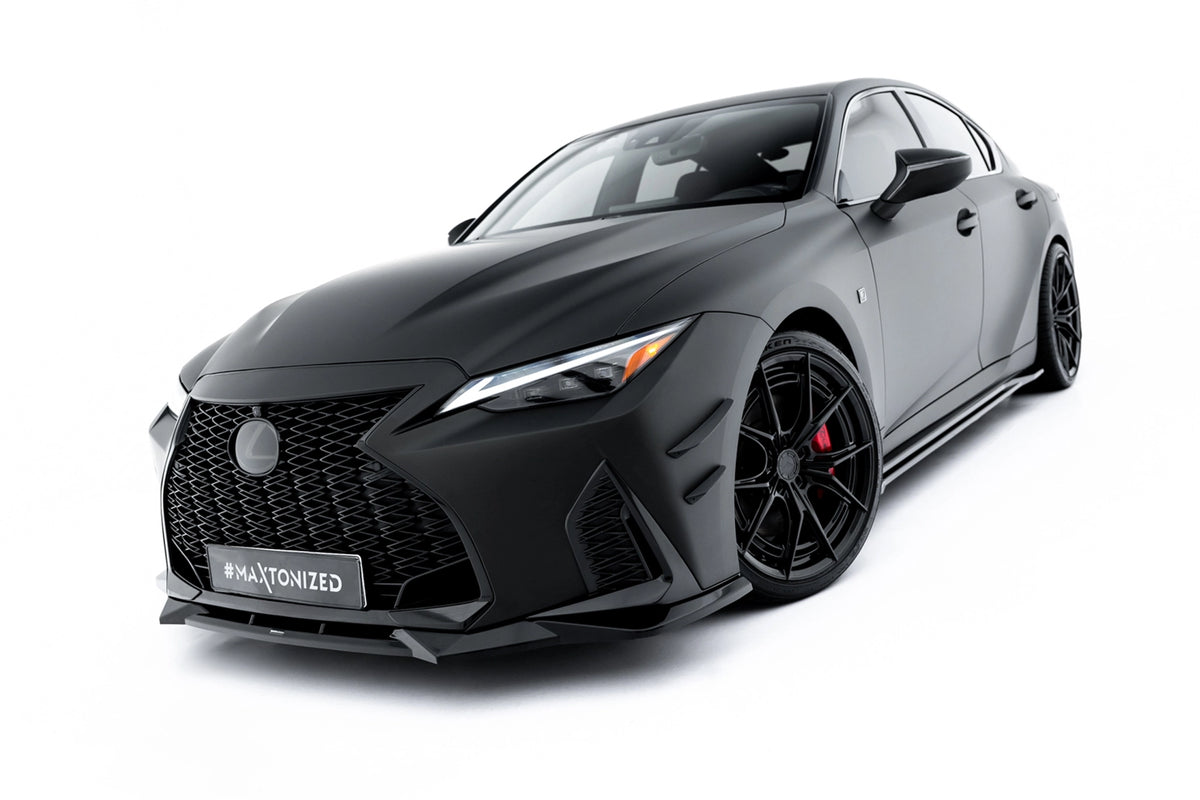 Frontsplitter i blank sort ABS til Lexus IS 500 Mk3 Facelift 2 (XE30)
