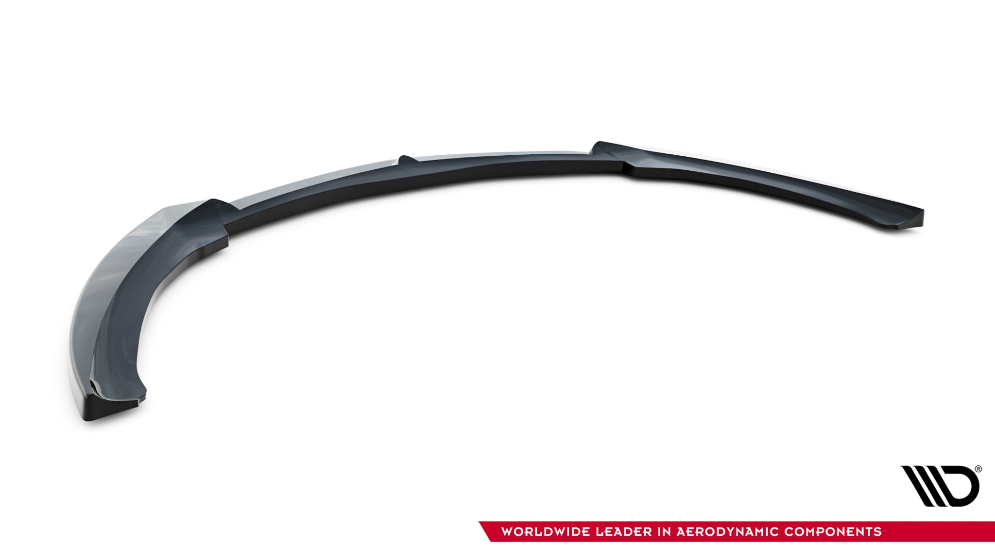 Frontspoiler Alfa Romeo Giulietta V.3 i svart plast med glanset finish, sett skrått mot hvit bakgrunn.