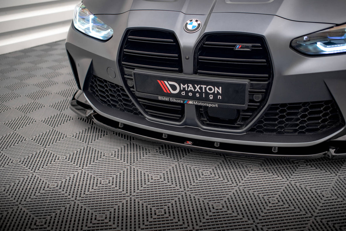 Frontsplitter montert på BMW M3 Touring G81, sett forfra
