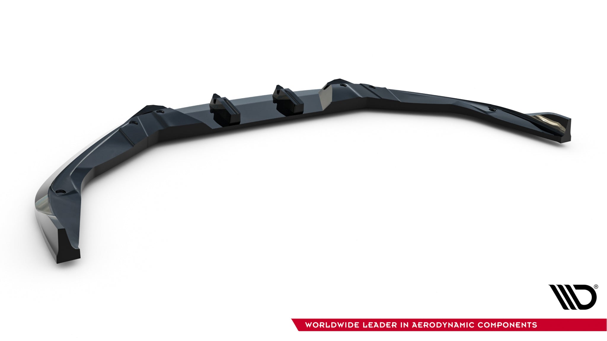 Frontspoiler til Porsche 718 Cayman GTs 982C V.3 med blank overflate og markerte festepunkter.