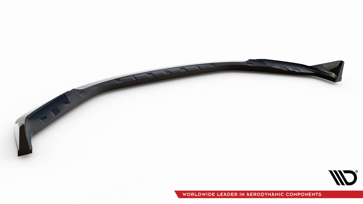 Nærbilde av kanten på frontsplitter i Gloss Black for BMW M3