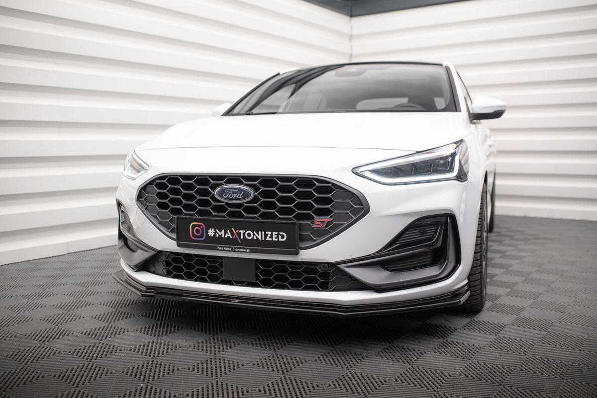 Frontsplitter i blank sort ABS til Ford Focus ST Mk4 Facelift