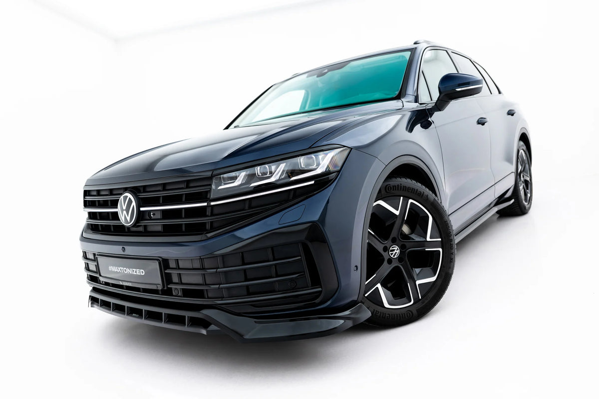 Frontsplitter til Volkswagen Touareg Elegance Mk3 Facelift i blank sort ABS