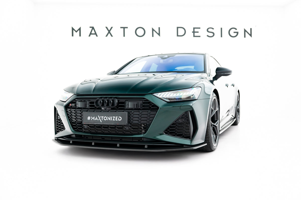Frontsplitter i prepreg-karbon til Audi RS7 C8 sett forfra