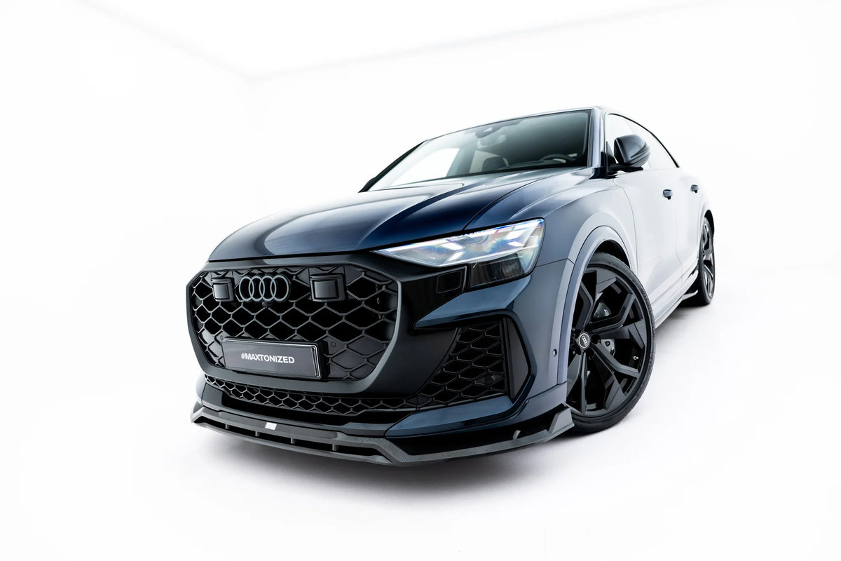 Frontsplitter i prepreg-karbon til Audi RSQ8 Mk1 Facelift sett forfra