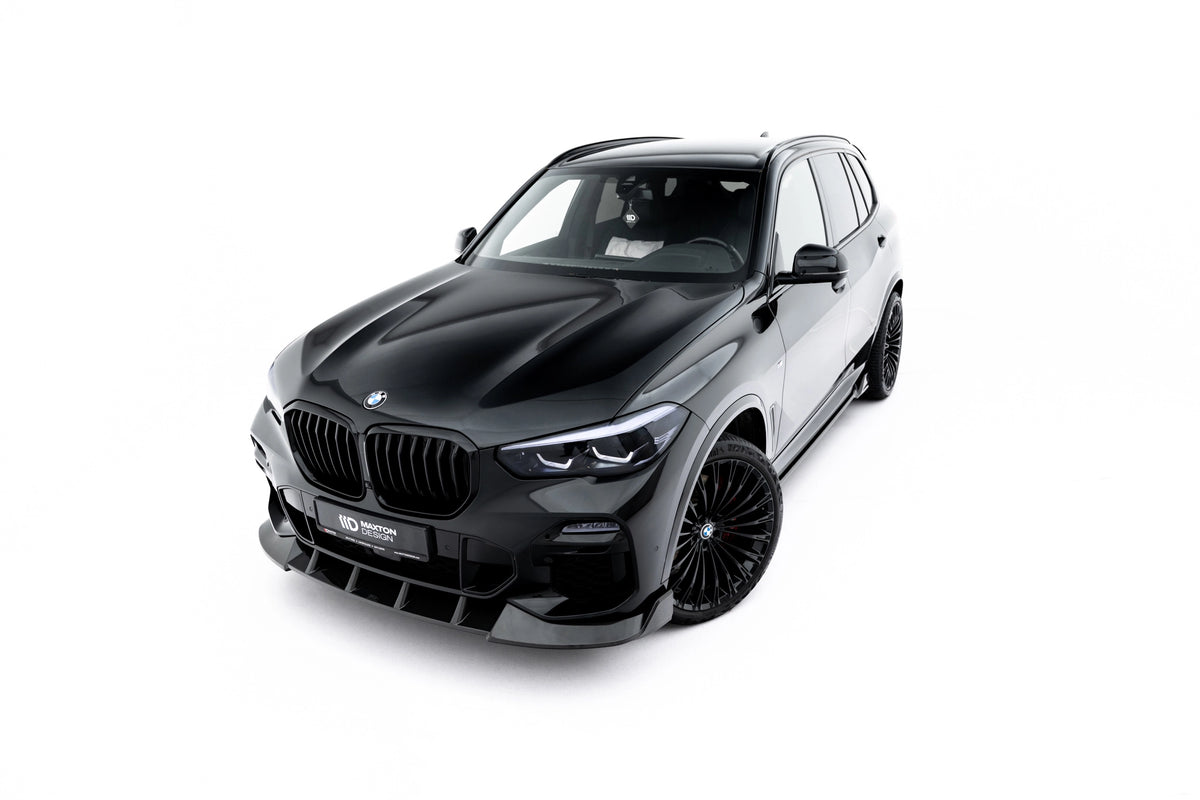 Carbon frontsplitter montert på BMW X5 M-Pack G05