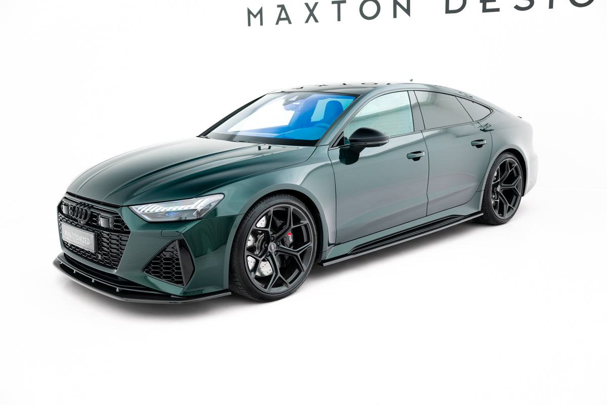 Sideskjørt til Audi RS7 C8 montert langs terskelen på bilen