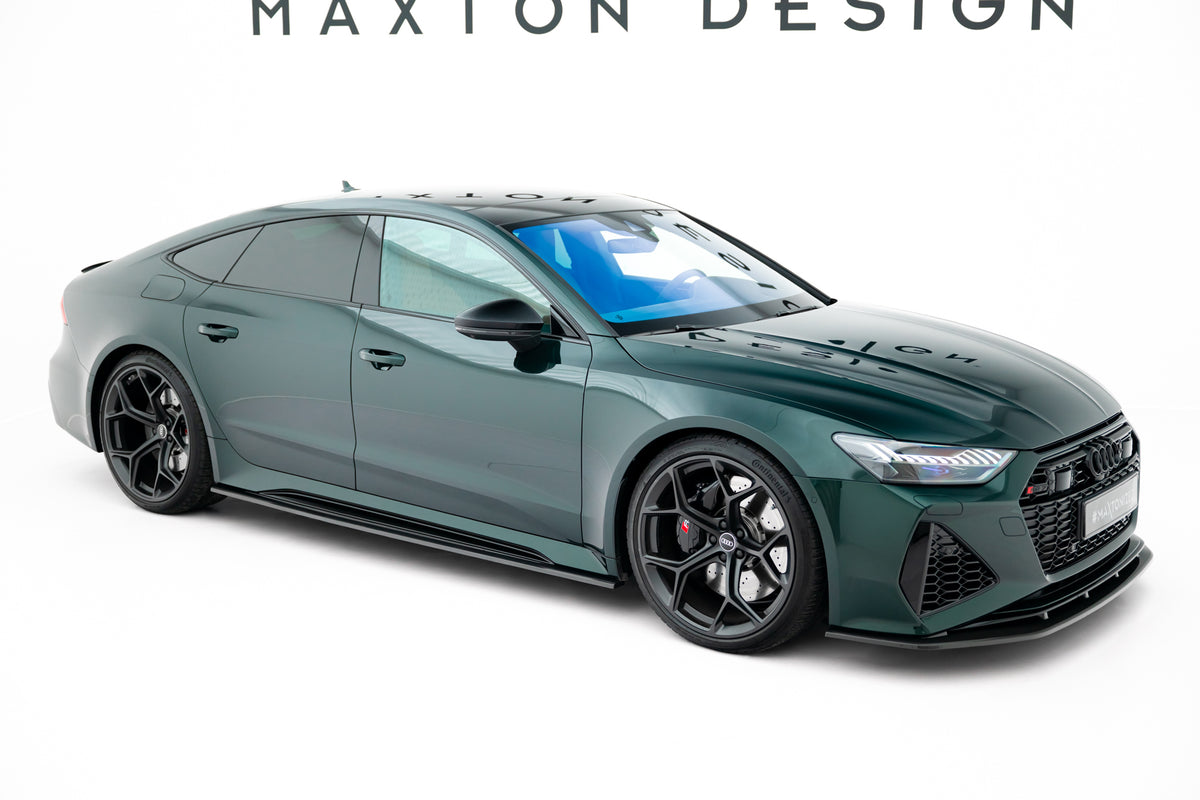 Sideskjørt i prepreg karbonfiber til Audi RS7 C8 sett fra siden