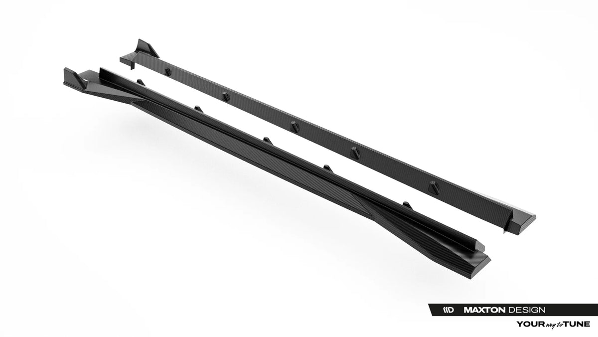 Detalj av overflate på Maxton Carbon SD sideskjørt til Audi RSQ8