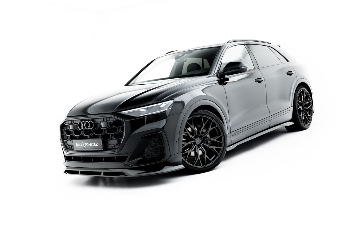 Sideskjørt i karbon til Audi SQ8 / Q8 S-Line sett bakfra