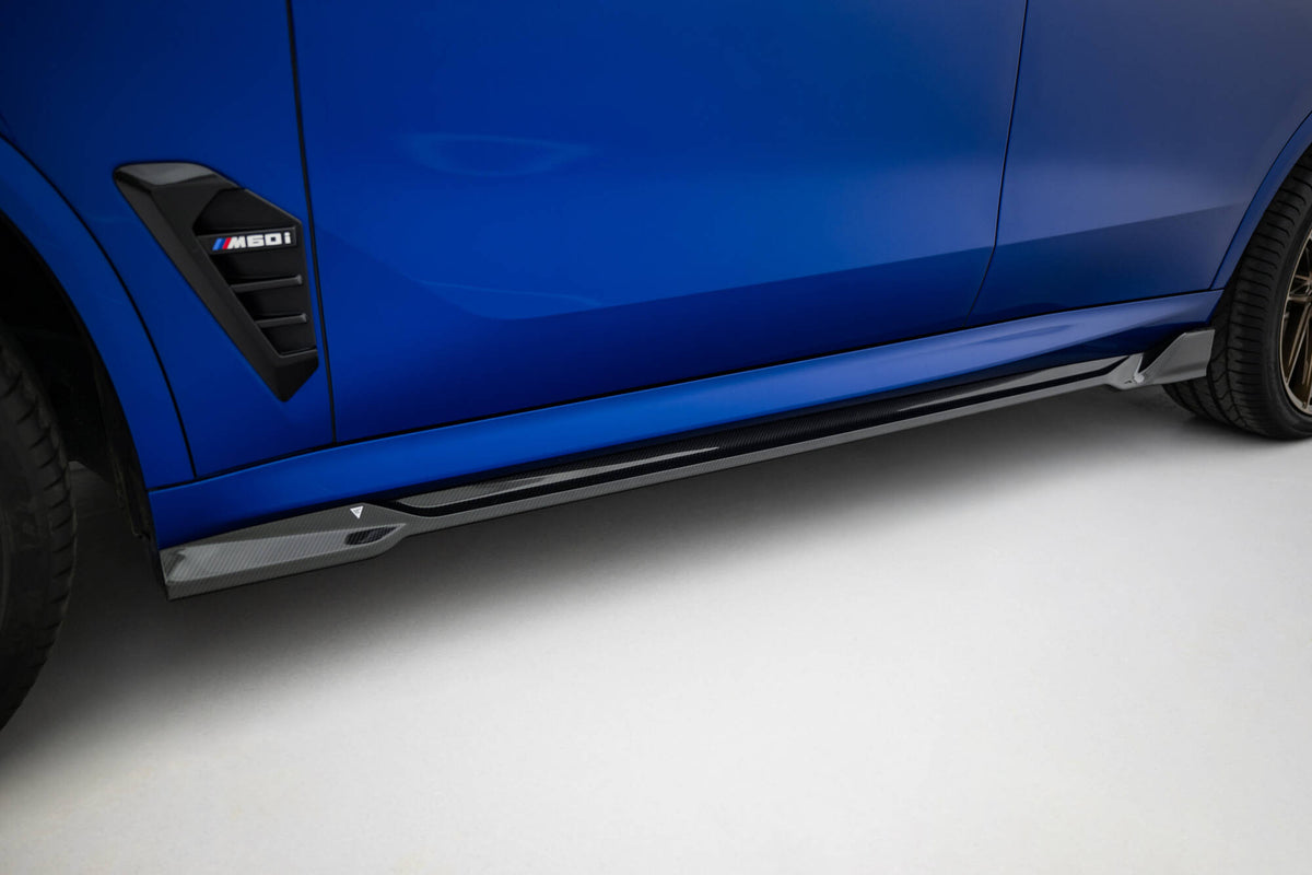 Sideskjørt i prepreg carbon til BMW X5 M F95 Facelift sett fra siden