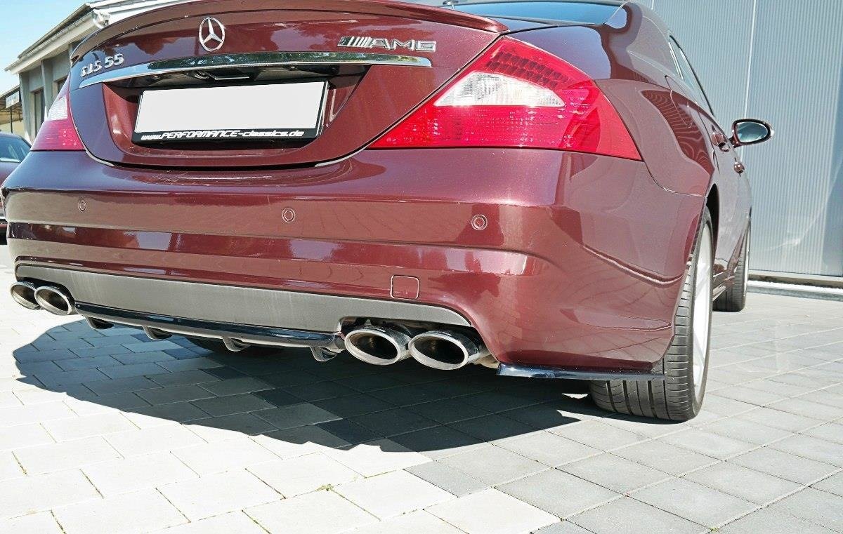 Mercedes CLS 55AMG diffuser i ABS-plast vist fra skrå vinkel