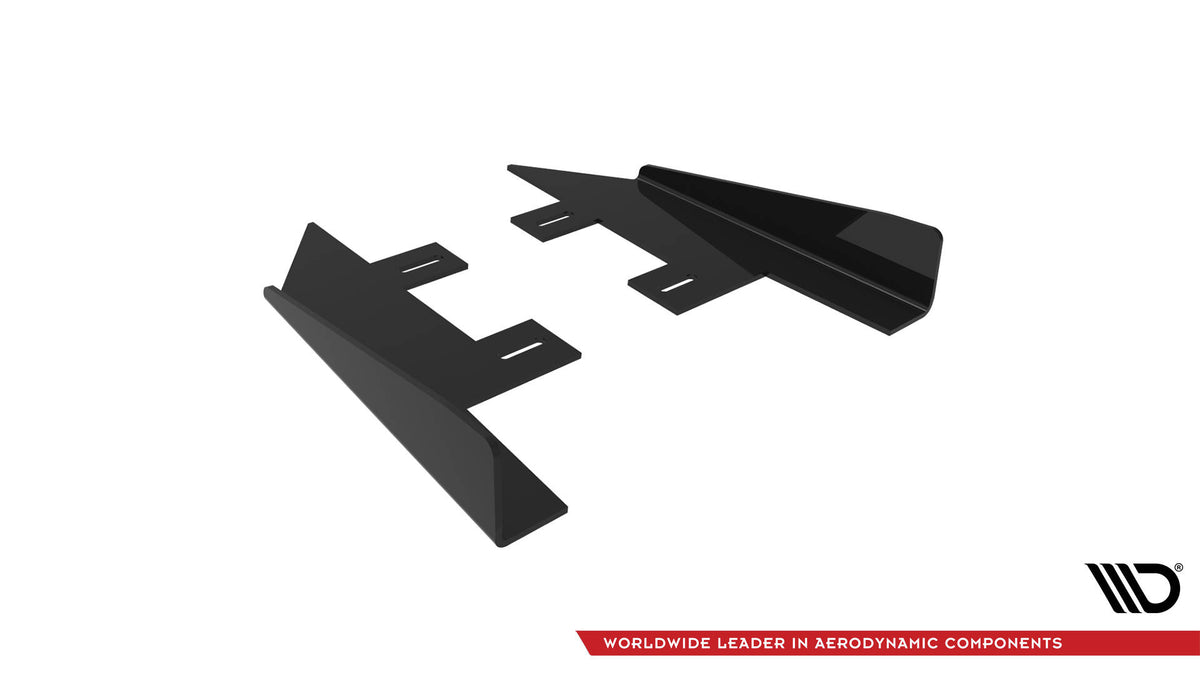 Maxton Design sideflaps bak til Civic MK10, sett ovenfra på matt svart finish